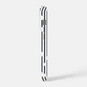 Schwarzes Liniengeometriemuster iPhone Hülle (Linke Seite)