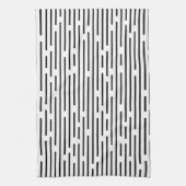 Schwarzes Liniengeometrisches Muster Geschirrtuch (Vertikal)