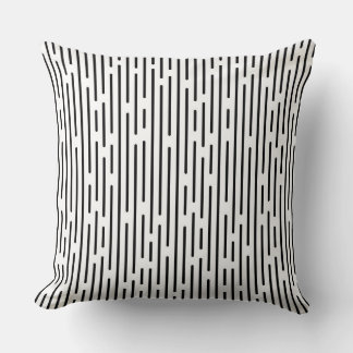 Schwarzes Liniengeometrisches Muster Kissen