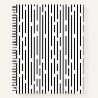 Schwarzes Liniengeometrisches Muster Notizblock