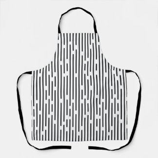 Schwarzes Liniengeometrisches Muster Schürze