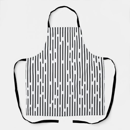 Schwarzes Liniengeometrisches Muster Schürze (Vorderseite)