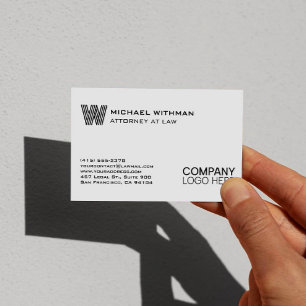 SCHWARZES LINIENMONOGRAMM-GESCHÄFTSLOGO  VISITENKARTE