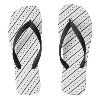 Schwarzes Linienmuster Geometrie Punkte Badesandalen
