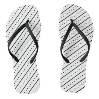 Schwarzes Linienmuster Geometrie Punkte Badesandalen