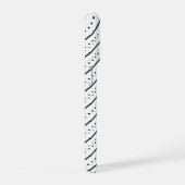 Schwarzes Linienmuster Geometrie Punkte iPhone Hülle (Rechte Seite)