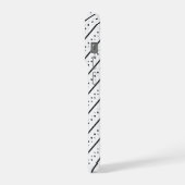 Schwarzes Linienmuster Geometrie Punkte iPhone Hülle (Linke Seite)