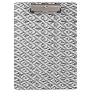 Schwarzes Linienmuster Würfel Geometrie Einfach Klemmbrett