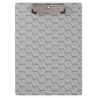 Schwarzes Linienmuster Würfel Geometrie Einfach Klemmbrett