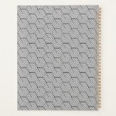 Schwarzes Linienmuster Würfel Geometrie Einfach Planer (Rückseite)