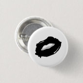 Schwarzes LippenPop-Kunst-Button Button (Vorne & Hinten)