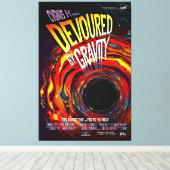 Schwarzes Loch im Rot-Blaze-Feuer Leinwanddruck (Insitu (Holzboden))