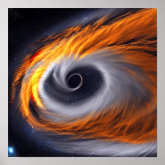 Schwarzes Loch im Weltraum Poster (Vorne)