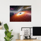 Schwarzes Loch im Zentrum einer Galaxie Poster (Heimbüro)