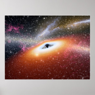 Schwarzes Loch in der Mitte einer Galaxie Poster