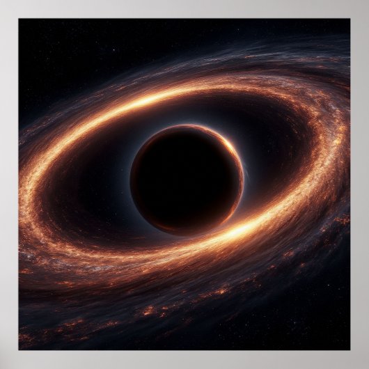 Schwarzes Loch klingelt durch glühende kosmische D Poster (Vorne)