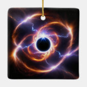 Schwarzes Loch mit Plasma-Flecken und Beleuchtung Keramikornament (Rückseite)