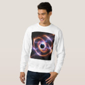 Schwarzes Loch mit Plasma-Flecken und Beleuchtung Sweatshirt (Vorne ganz)