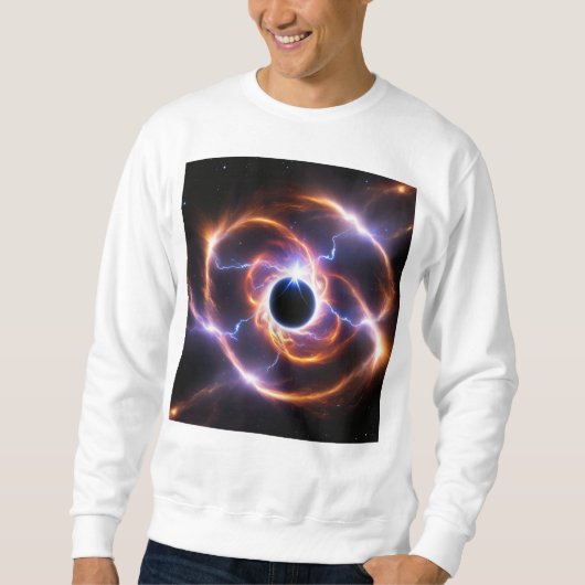 Schwarzes Loch mit Plasma-Flecken und Beleuchtung Sweatshirt (Vorderseite)