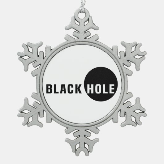 Schwarzes Loch Schneeflocken Zinn-Ornament (Vorderseite)