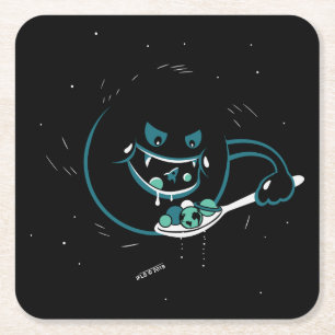 Schwarzes Loch verschlingt Rechteckiger Pappuntersetzer