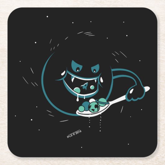 Schwarzes Loch verschlingt Rechteckiger Pappuntersetzer (Vorderseite)