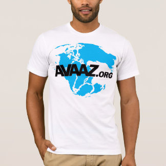 schwarzes Logo Avaaz.org und Pangea-Front T-Shirt
