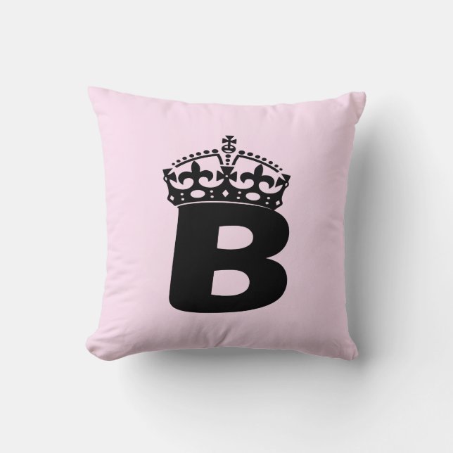 Schwarzes Logo der Königin B Kissen (Vorderseite)