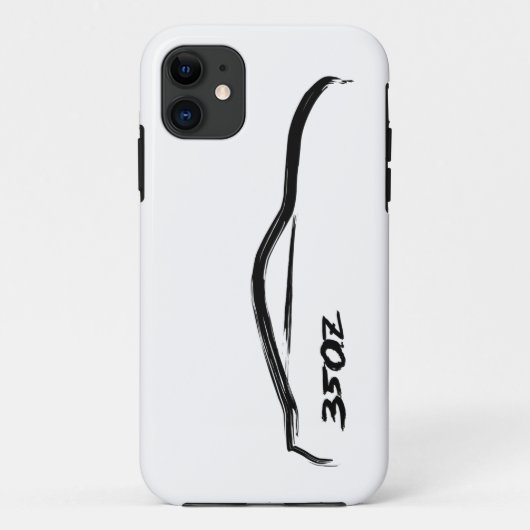 schwarzes Logo der Silhouette-350z mit weißem Case-Mate iPhone Hülle (Rückseite)