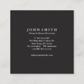 Schwarzes Logo der Verlängerungsleitung für modern Quadratische Visitenkarte (Rückseite)