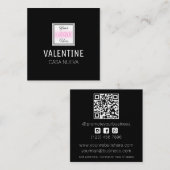 Schwarzes Logo, einfache Minimal-Square-Visitenkar Quadratische Visitenkarte (Vorne/Hinten)