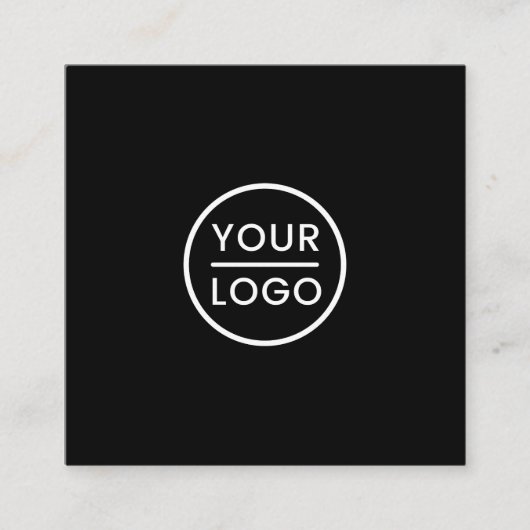 Schwarzes Logo, elegant, quadratisch, beruflich Quadratische Visitenkarte (Vorderseite)
