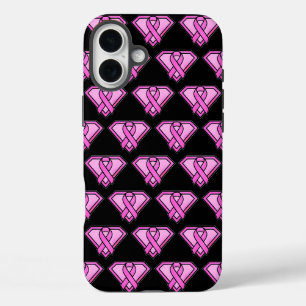 Schwarzes Logo für das Markenzeichen Brustkrebs iPhone 16 Plus Hülle