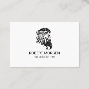 Schwarzes Logo für die Haarschneide Visitenkarte