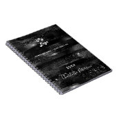 Schwarzes Logo für rustikale Namen Notizblock (Rechte Seite)