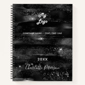 Schwarzes Logo für rustikale Namen Notizblock (Vorderseite)