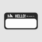 Schwarzes Logo Hallo! Mein Name ist Namensschild (Vorderseite)