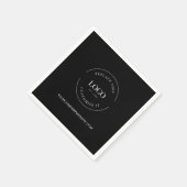 Schwarzes Logo hier Firmenwebsite Serviette (Ecke)