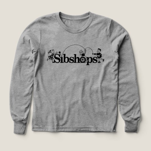 Schwarzes Logo Kinder Langarm T-Shirt (Design Vorderseite)