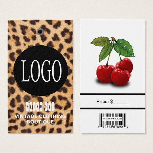 Schwarzes Logo mit Bar Code Schmuck Preis-Tags (Vorne & Hinten)