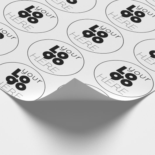 Schwarzes Logo-Muster für benutzerdefinierte Unter Geschenkpapier (Ecke)
