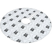 Schwarzes Logo-Muster für benutzerdefinierte Unter Polyester Weihnachtsbaumdecke (Schrägansicht)