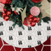 Schwarzes Logo-Muster für benutzerdefinierte Unter Polyester Weihnachtsbaumdecke