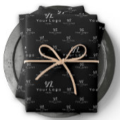 Schwarzes Logo Muster Geschäftsmarken Einfache Fir Geschenkpapier Set