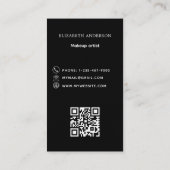 Schwarzes Logo Qr Code Social Media Premium Visitenkarte (Rückseite)