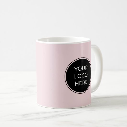 Schwarzes Logo Rosa Tasse (VorderseiteRechts)