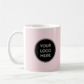 Schwarzes Logo Rosa Tasse (Links)