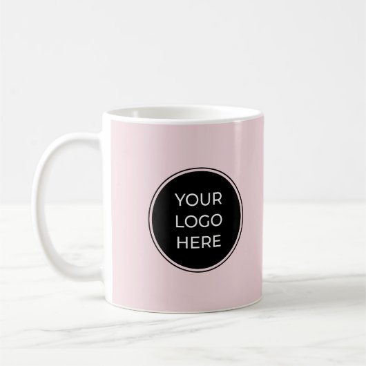 Schwarzes Logo Rosa Tasse (Links)