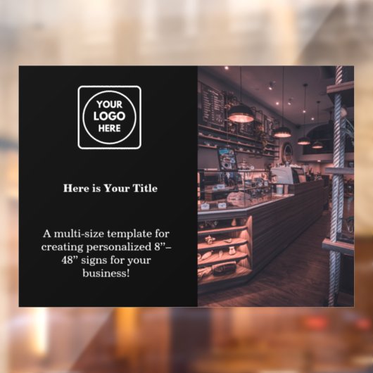 Schwarzes Logo | Stilvolles Markengeschäft Fensteraufkleber (Blatt 2)