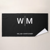 Schwarzes Logo | Unternehmen Badehandtuch (Badehandtuch)